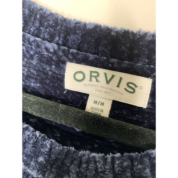 ORVIS WOMEN'S Blue CABLE KNIT SWEATER Sz Medium SUPER SOFT LONG PULLOVER - Picture 4 of 5
